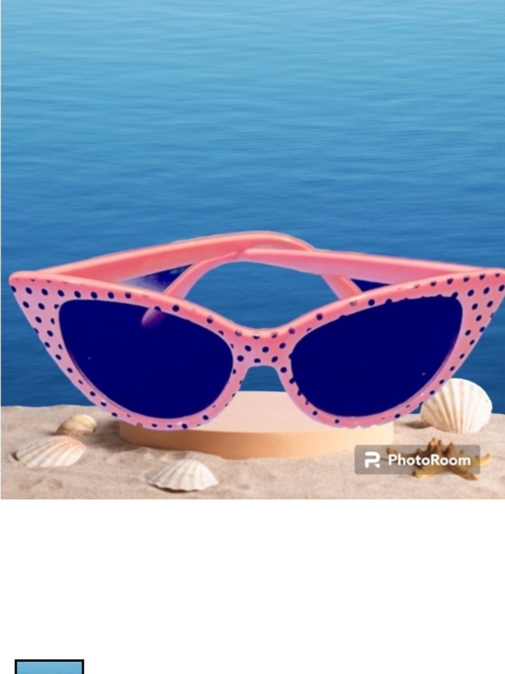 Pink Polka Dot Cat-Eye Sunglasses with Dark Lenses
      NEW